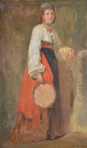 Italienne Au Tambourin by Regnault Henri