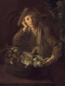 Garcon Au Pannier De Legumes by Niccolo Renieri (see Regnier, Nicolas)