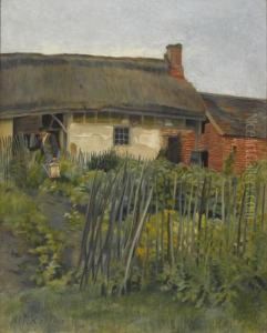 Gartenpartie Vor Einem Bauernhaus. by Alfred Rehfous