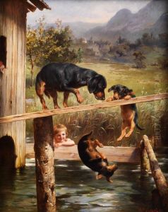Das Erste Bad Der Jungen Dackel by Carl Reichert