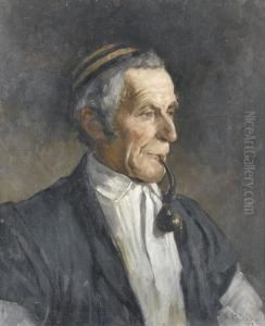 Bildnis Des Bauern Pipoz Aus Charmey Mit Pfeifchen. by Jean-Joseph Reichlen