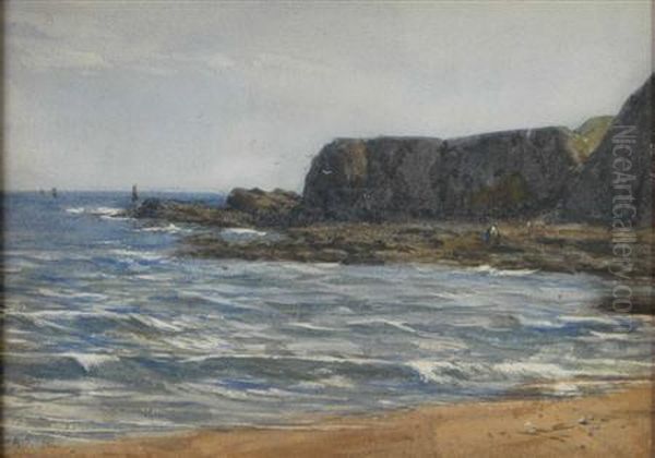 Figures On A Rocky Beach - view 1
