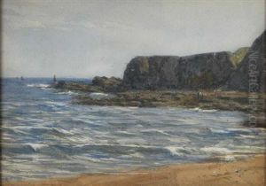 Figures On A Rocky Beach by Archibald David Reid