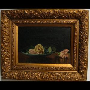 Roses In A Blue Dish by George Agnew Reid