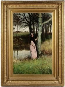 The Village Maiden - The Village Maiden Came To Read Her Own Dear Name by John Robertson Reid