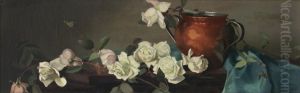 Still Life With Copper Pot And Roses by Mary Augusta Heister Reid