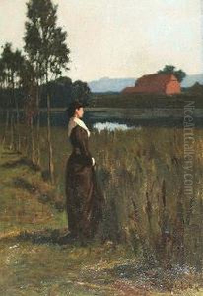 A Young Peasant Woman In A Marsh Field - view 1