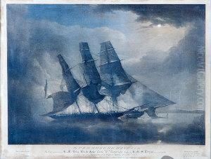 Hm Brig, Black Joke Engaging The Spanish Slave Brig Maranerito In The Bay Of Biafra by George Philip Reinagle