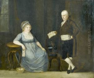 Portrat Eines Burgerlichen Paars In Interieur. by Reinhard Josef Alfons Alois