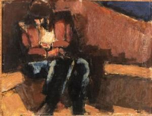 Seated Man In Blue Trousers by Reinhard Josef Alfons Alois
