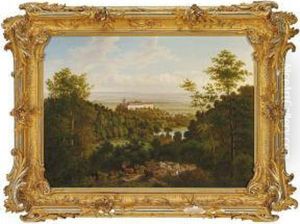 A View Of Schloss Ballenstedt by Raphael Carl Reinhard