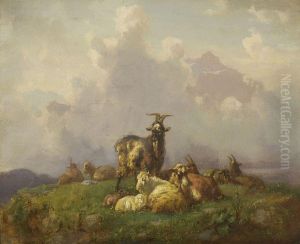 Schafe Und Ziegen Auf Der Weide by Louis, Ludwig Reinhardt