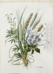 Bouquet De Ble, D'escourgeon Et De Fleurs Bleues Bouquet De Ble, D'escourgeon Et De Fleurs Bleues