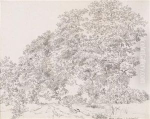 Two Landscape Studies With A Figure Staffage by Johann Christian Reinhart