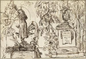 Entwurf Fur Eine Gluckwunschkarte by Johann Christian Reinhart