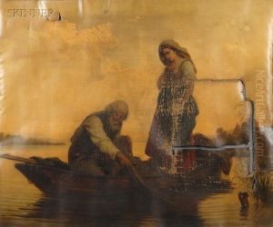 A Fisherman And His Daughter by Bernhard Reinhold