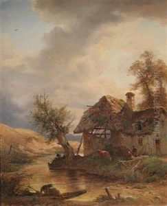 Farmer's Cottage At The Stream Bank