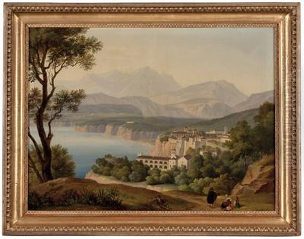 Blick Auf Die Klosteranlage In Sorrent Mit Wanderern - view 1