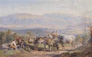 Reposing From The Region Of Olevano Towards The Volsberghe In The South by Heinrich Reinhold