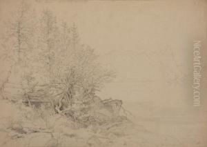 Alpine Lake by Heinrich Reinhold