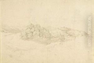 Landschaft Bei "olevano". by Heinrich Reinhold