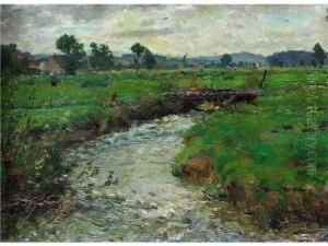 Wiesenlandschaft Mit Bachlauf by Rene Reinicke
