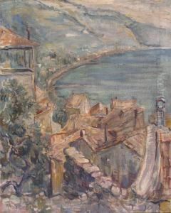 Coastal View Over Rooftops by Otto Reiniger