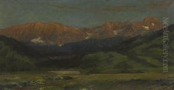Gebirgslandschaft Im Abendlicht. - view 1