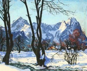 Alpine Winter Scene by Carl Reiser