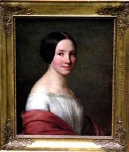 Attr. Portrait Of A Girl by Johann Baptist Reiter