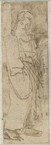 Studie Zum Stehenden Jesus by Harmenszoon van Rijn Rembrandt