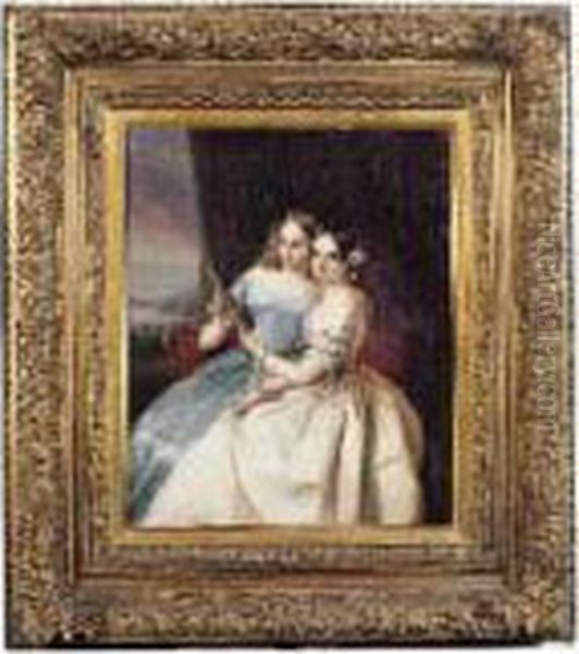 Deux Jeunes Femmes Amateur De Tableaux - view 1