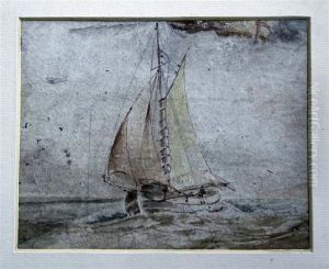 Studies Of The Artist's Family And Fishing Boats Off Bermuda by George Remington