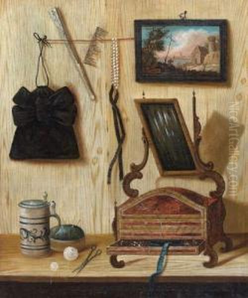 Trompe L'oeil Au Coffret A Bijoux Et Trompe L'oeil Aux Volatiles Et Au Gigot - view 1
