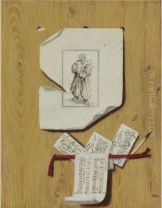 A Still Life Of An Etching And Letters by Andrea Domenico Remps