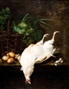 Nature Morte A La Poule Blanche by Camille Renard