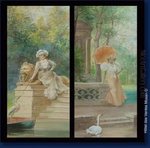 Paire D'aquarelles - view 1