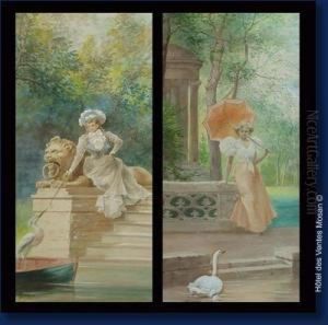 Paire D'aquarelles by Camille Renard