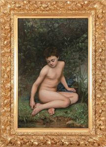 Jeune Garcon Au Bord De La Riviere Ou L'epine by Emile Renard