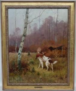 Chiens De Chasse En Sous Bois by Renaud