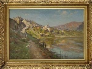 Vue Du Village De Revin by Alfred Renaudin