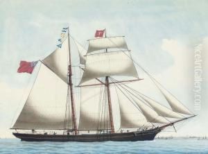 The Topsail Schooner
Julia
Of Fowey Entering The Port Of Leghorn by Luigi P. Renault