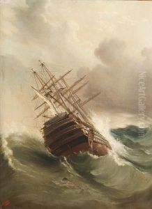 Sailing Vessel Foundering Off Leghorn
