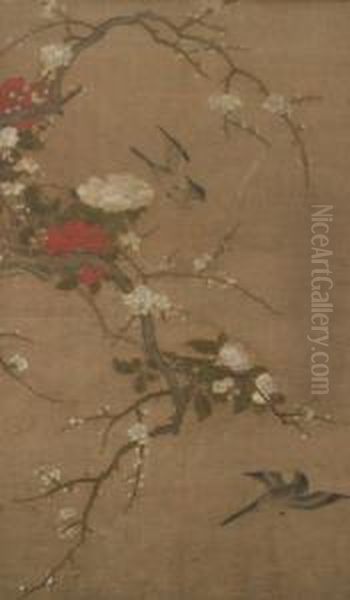 Flowering Branch And Bird - view 1