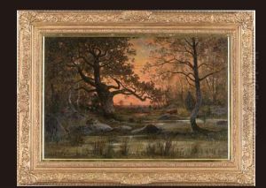 Farmers At The Pond by Emile Jean Renie