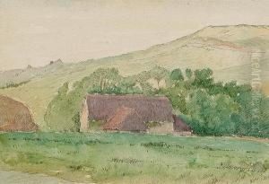 Landscape With Farm Buildings by Emile Jean Renie