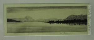 A West Highland Loch. Drypoint Etching,signed.