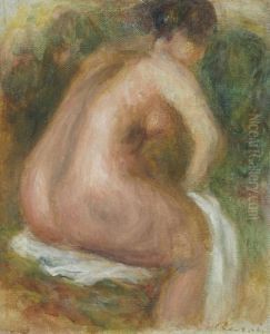 Femme Nue Assise Au Linge by Pierre Auguste Renoir