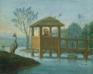 Chinoiseries, Trois Enfants Jouant Avec Des Clochettes, Petit Pecheur