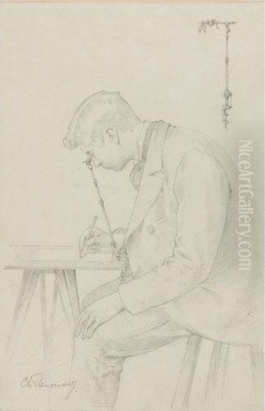 Artist Working With A Camera Lucida - view 1